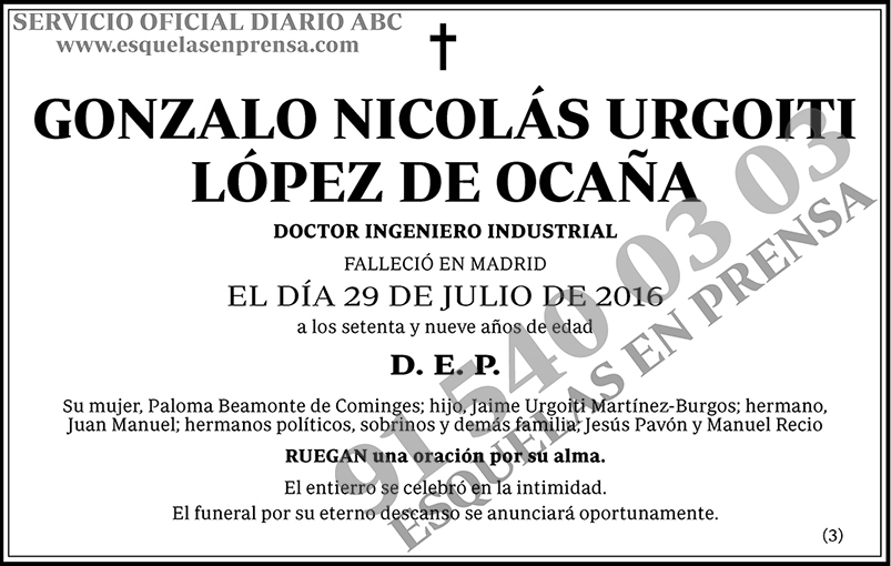 Gonzalo Nicolás Urgoiti López de Ocaña
